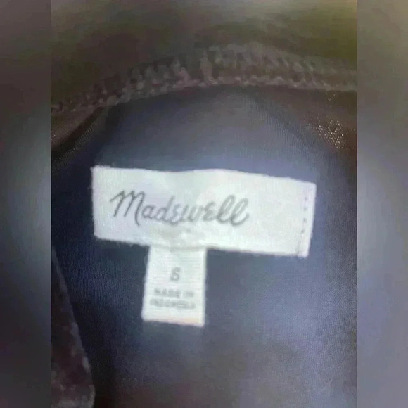 Madewell women’s Velvet Mock Neck Tee In Black Size Small pre-loved no flaws - Picture 7 of 7